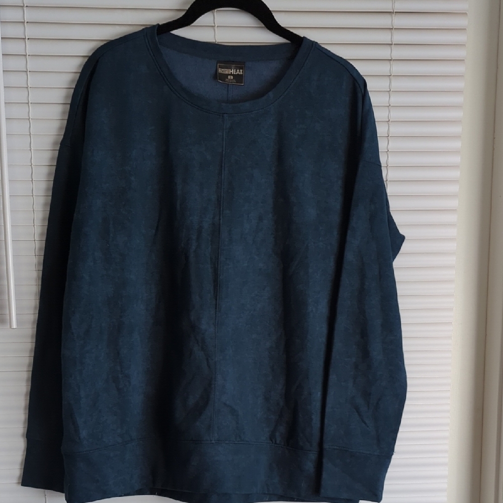 32 Degrees Heat Fleece Sweatshirt Women’s S Blue Crewneck Lightweight Soft